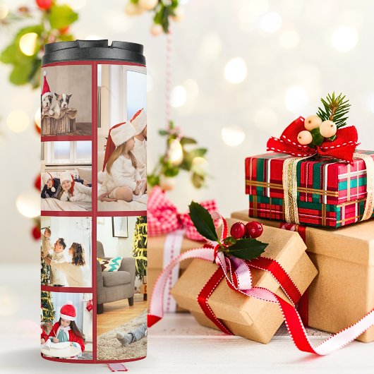 6クラシック写真テンプレートレッドクリスマス タンブラー