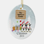 6クリスマスのオーナメントのかわいいペンギンの系列 セラミックオーナメント (右)