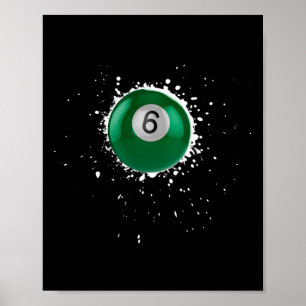 6クール球6プールビリヤード絵を描（ばちゃばちゃ）跳ねる法案 ポスター