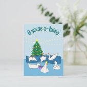 6ゲーゼの嘘の漫画のおもしろい動物クリスマス シーズンポストカード (スタンド正面)