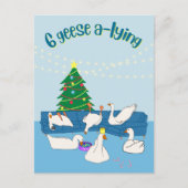 6ゲーゼの嘘の漫画のおもしろい動物クリスマス シーズンポストカード (正面)