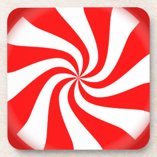 6コルクコースターのペパーミントキャンディクリスマスセット コースター