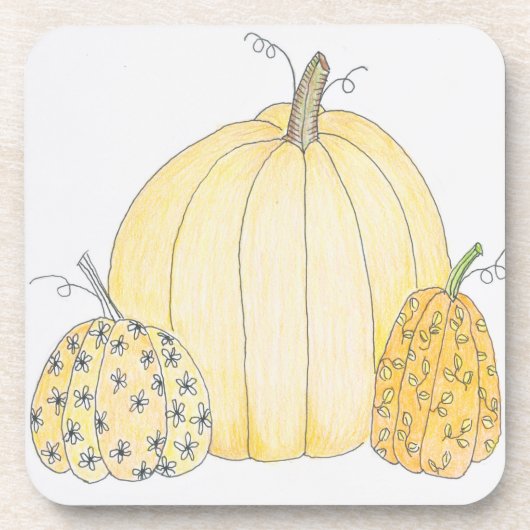 6コルクバックコースターパンプキントリオ コースター (正面)