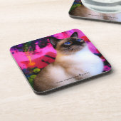 6シャム懸命プラスチックコースター(コルクバック付き) コースター (左側)