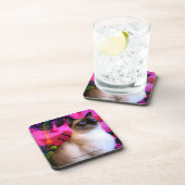 6シャム懸命プラスチックコースター(コルクバック付き) コースター (右側)