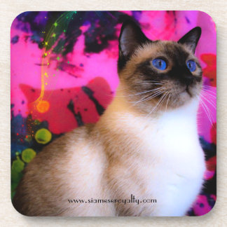 6シャム懸命プラスチックコースター(コルクバック付き) コースター