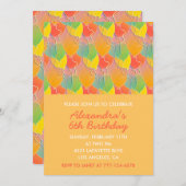 6シンプル歳の誕生日招待状吹き出しモダン 招待状 (正面/裏面)