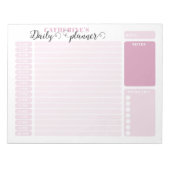 6シンプルAM - 10 PMからのプランナーピンクデイリー時給 ノートパッド (正面)