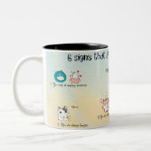 6シンボルや象徴密かに猫マグカップ ツートーンマグカップ (左)