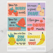 6スイートフルーツキッズクラスルームValentinesデイカード レターヘッド (正面)