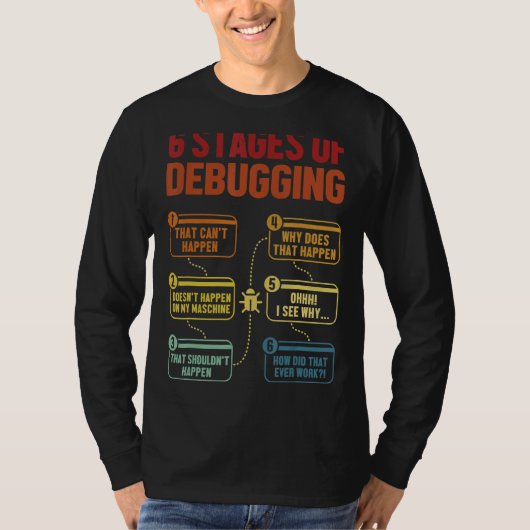 6ステージのデバッグSoftware Developer It Tech 1 Tシャツ (正面)