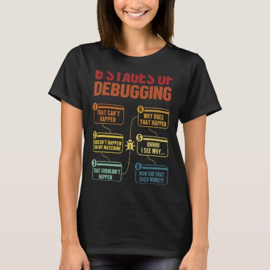 6ステージのデバッグSoftware Developer It Tech 1 Tシャツ (正面)