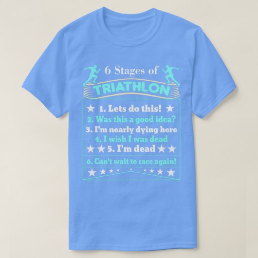 6ステージのトライアスロンIは自転車スポーツマンを走泳ぐ Tシャツ (デザイン正面)