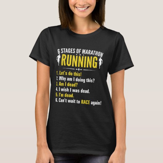 6ステージのマラソランニングンのおもしろいRunnerクール Gif Tシャツ (正面)