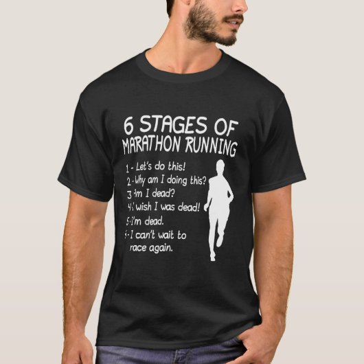 6ステージのマラソランニングンランナーおもしろい-Wxelr Tシャツ (正面)