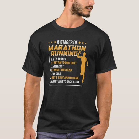6ステージのマラソランニングンランナー Tシャツ (正面)