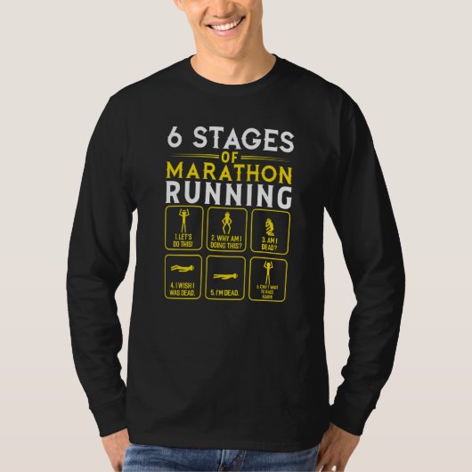 6ステージのランニングマラソランニングン Tシャツ (正面)