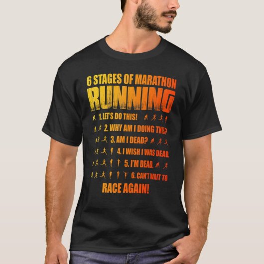6ステージのランニングマラソン Tシャツ (正面)