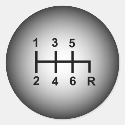 6スピードマニュアルシフトノブステッカー ラウンドシール (正面)