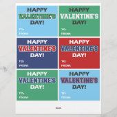 6スポーツキッズクラスルームValentinesデイカード レターヘッド (裏面)