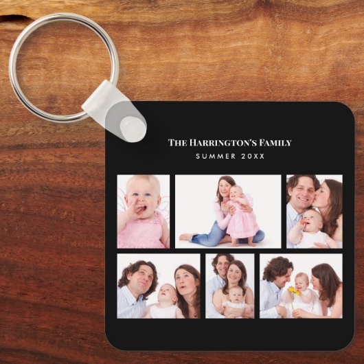 6セクシカスタムョン写真シンプル黒エレガント枠 キーホルダー (正面)