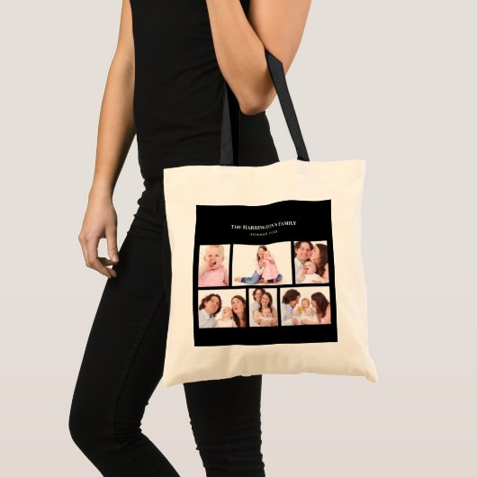 6セクシカスタムョン写真シンプル黒エレガント枠 トートバッグ (正面(商品))