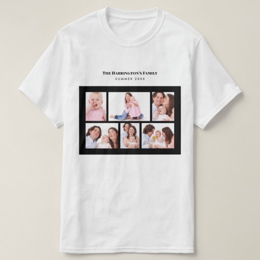 6セクシカスタムョン写真シンプル黒エレガント枠 Tシャツ (デザイン正面)