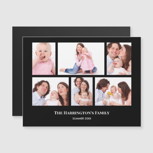 6セクションカスタムフォトブラックフレーム (正面/裏面)