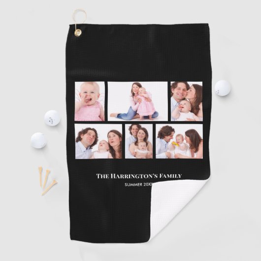 6セクションカスタムフォトブラックフレーム ゴルフタオル (インサイチュ)