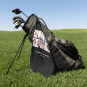 6セクションカスタムフォトブラックフレーム ゴルフタオル (グリーン)