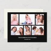 6セクションカスタムフォトブラックフレーム ポストカード (正面/裏面)