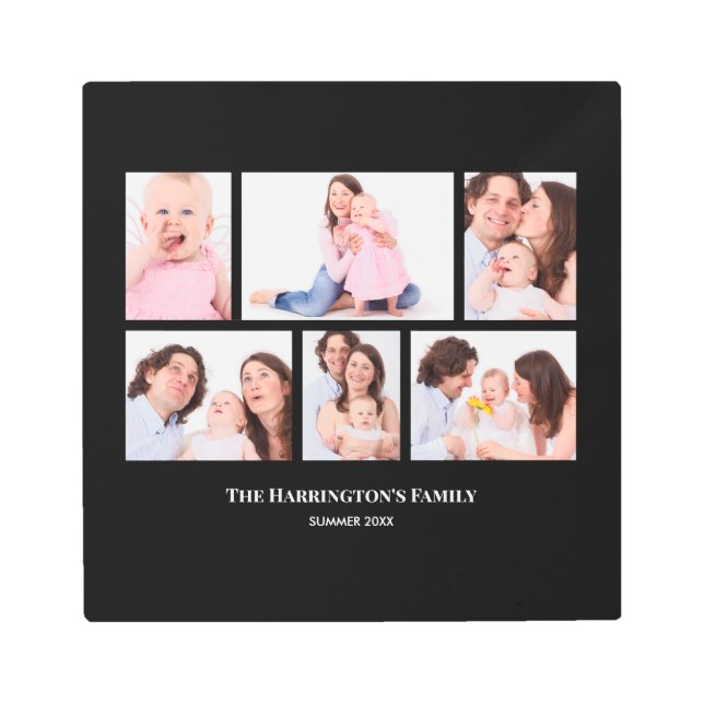 6セクションカスタムフォトブラックフレーム メタルプリント (正面)