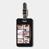 6セクションカスタムフォトブラックフレーム ラゲッジタグ (正面縦)