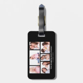 6セクションカスタムフォトブラックフレーム ラゲッジタグ (裏面縦)