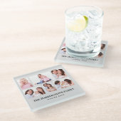 6セクションカスタムフォトミニマリストグレーフレーム ガラスコースター (アングル)