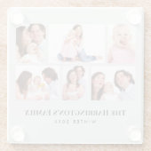 6セクションカスタムフォトミニマリストグレーフレーム ガラスコースター (裏面)