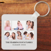 6セクションカスタムフォトミニマリストグレーフレーム キーホルダー (裏面)