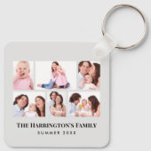 6セクションカスタムフォトミニマリストグレーフレーム キーホルダー (裏面)