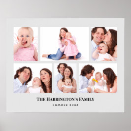 6セクションカスタムフォトミニマリストグレーフレーム ポスター