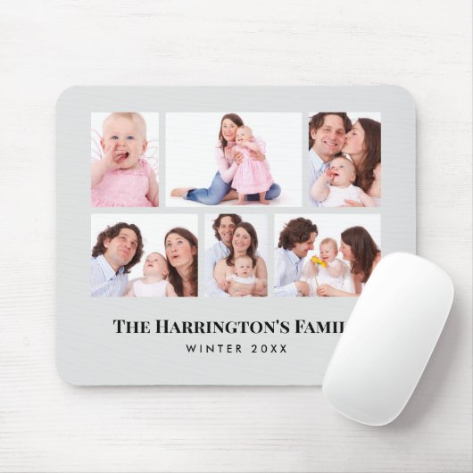 6セクションカスタムフォトミニマリストグレーフレーム マウスパッド (マウス)