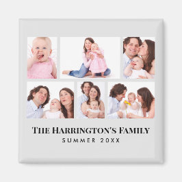 6セクションカスタムフォトミニマリストグレーフレーム マグネット