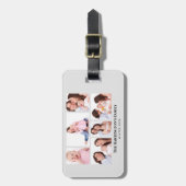 6セクションカスタムフォトミニマリストグレーフレーム ラゲッジタグ (正面縦)