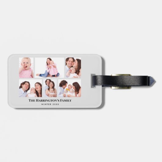 6セクションカスタムフォトミニマリストグレーフレーム ラゲッジタグ (裏面横)