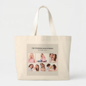 6セクションカスタムフォトミニマリストグレーフレーム ラージトートバッグ (正面)