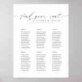 6テーブエレガントルウェルカムシーティングチャート ポスター (正面)