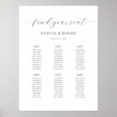 6テーブルシンプルの人お気に入りの席の表 ポスター (正面)