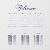 6テーブル座席図ネイビーブルースクリプト透明 ウィンドウサイン (シート)