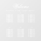 6テーブル白いシンプル透明シーティングチャート ウィンドウサイン (シート)