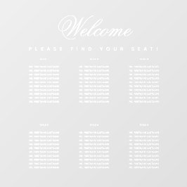 6テーブル白いシンプル透明シーティングチャート ウィンドウサイン