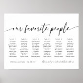 6テーブル私たちお気に入りのの人の座席図プラン ポスター (正面)